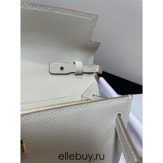 Hermes Hermès Kelly WOC 20.5 White Epsom Gold Hardware 20.5 x 11 x 2 cm Hand-Stitched