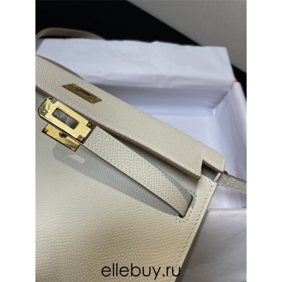 Hermes Hermès Kelly WOC 20.5 White Epsom Gold Hardware 20.5 x 11 x 2 cm Hand-Stitched