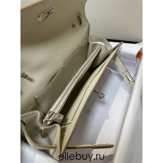 Hermes Hermès Kelly WOC 20.5 White Epsom Silver Hardware 20.5 x 11 x 2 cm Hand-Stitched