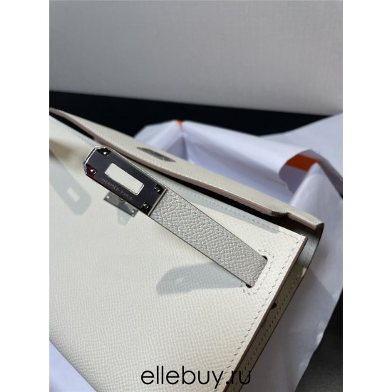 Hermes Hermès Kelly WOC 20.5 White Epsom Silver Hardware 20.5 x 11 x 2 cm Hand-Stitched