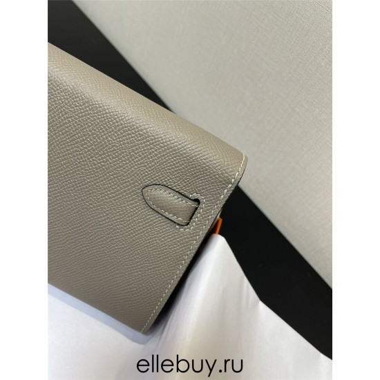 Hermes Hermès Kelly WOC 20.5 Grey Epsom Silver Hardware 20.5 x 11 x 2 cm Hand-Stitched