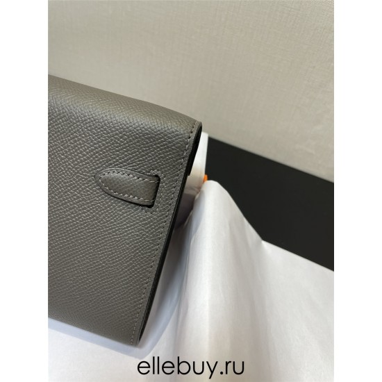 Hermes Hermès Kelly WOC 20.5 Dark Grey Epsom Silver Hardware 20.5 x 11 x 2 cm Hand-Stitched