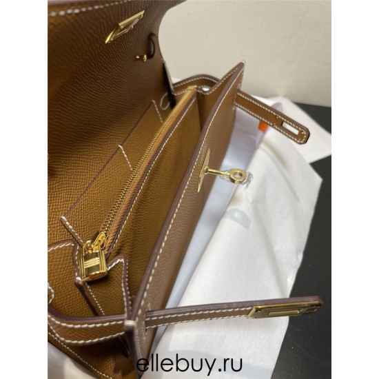 Hermes Hermès Kelly WOC 20.5 Brown Epsom Gold Hardware 20.5 x 11 x 2 cm Hand-Stitched