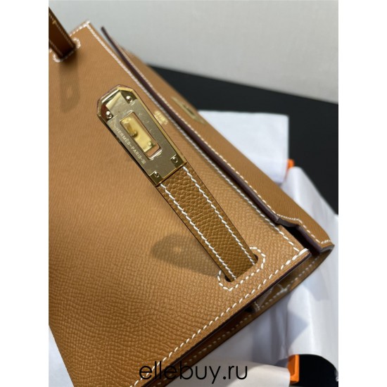 Hermes Hermès Kelly WOC 20.5 Brown Epsom Gold Hardware 20.5 x 11 x 2 cm Hand-Stitched