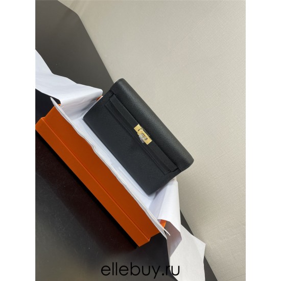 Hermes Hermès Kelly WOC 20.5 Black Epsom Gold Hardware 20.5 x 11 x 2 cm Hand-Stitched