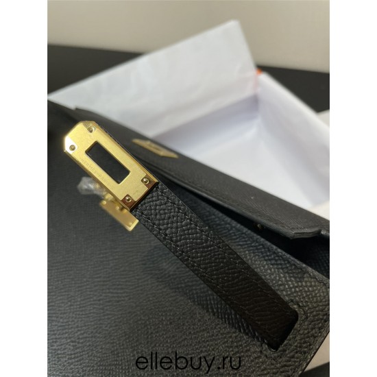 Hermes Hermès Kelly WOC 20.5 Black Epsom Gold Hardware 20.5 x 11 x 2 cm Hand-Stitched