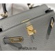 Hermes Hermès Mini Kelly 20 Togo Grey Blue Gold Hardware Hand-Stitched