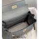 Hermes Hermès Mini Kelly 20 Togo Grey Blue Gold Hardware Hand-Stitched