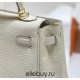 Hermes Hermès Mini Kelly 20 Togo White Gold Hardware Hand-Stitched