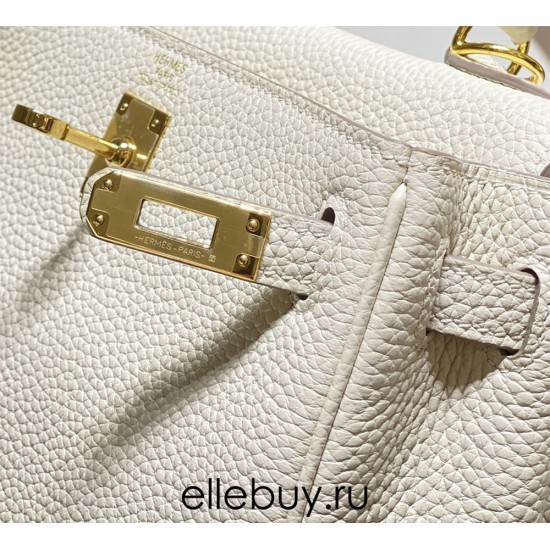 Hermes Hermès Mini Kelly 20 Togo White Gold Hardware Hand-Stitched