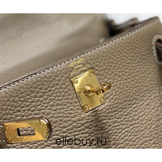 Hermes Hermès Mini Kelly 20 Togo Grey Gold Hardware Hand-Stitched