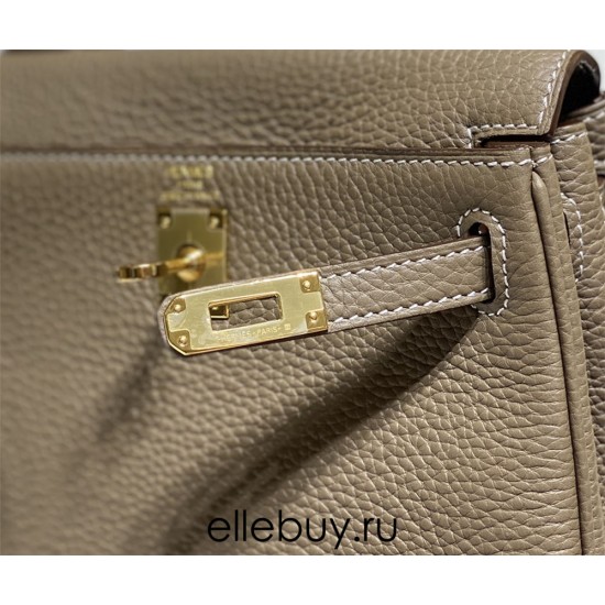 Hermes Hermès Mini Kelly 20 Togo Grey Gold Hardware Hand-Stitched