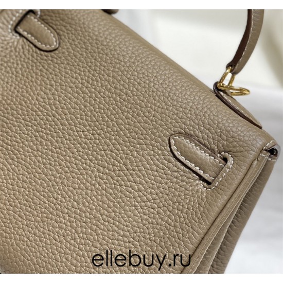 Hermes Hermès Mini Kelly 20 Togo Grey Gold Hardware Hand-Stitched