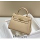 Hermes Hermès Mini Kelly 20 Togo Milk Tea Brown Gold Hardware Hand-Stitched