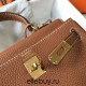 Hermes Hermès Mini Kelly 20 Togo Brown Gold Hardware Hand-Stitched