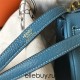 Hermes Hermès Mini Kelly 20 Togo Blue Gold Hardware Hand-Stitched