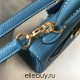 Hermes Hermès Mini Kelly 20 Togo Blue Gold Hardware Hand-Stitched