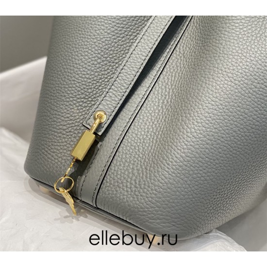 Hermes Hermès Picotin 18 Togo Grey Gold Hardware Hand-Stitched