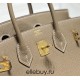 Hermes Hermès Birkin 25 Epsom External Stitching Grey Gold Hardware Hand-Stitched