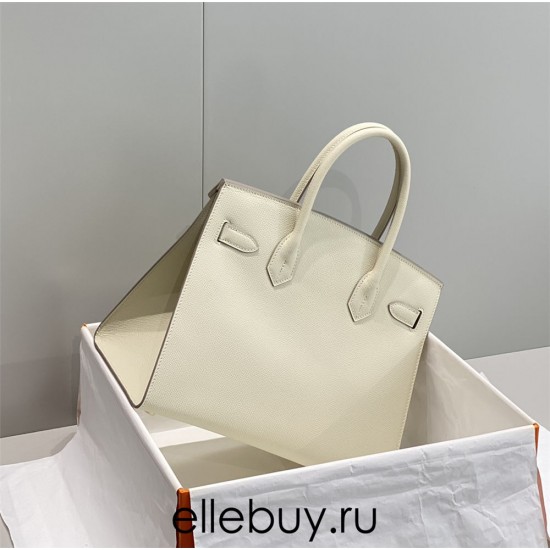 Hermes Hermès Birkin 30 Epsom External Stitching White Gold Hardware Hand-Stitched