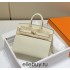 Hermes Hermès Birkin 25 Epsom External Stitching White Gold Hardware Hand-Stitched