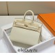 Hermes Hermès Birkin 25 Epsom External Stitching White Gold Hardware Hand-Stitched