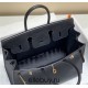 Hermes Hermès Birkin 25 Epsom External Stitching Black Gold Hardware Hand-Stitched