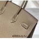 Hermes Hermès Birkin 25 Epsom External Stitching Grey Gold Hardware Hand-Stitched