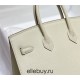 Hermes Hermès Birkin 25 Epsom External Stitching White Gold Hardware Hand-Stitched