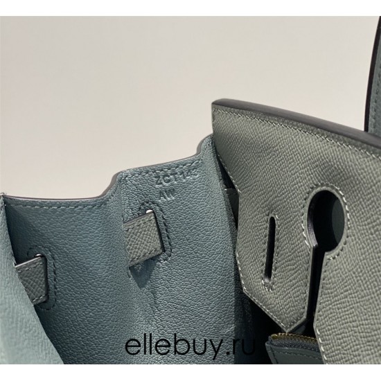 Hermes Hermès Birkin 30 Epsom External Stitching Grey-Blue Gold Hardware Hand-Stitched