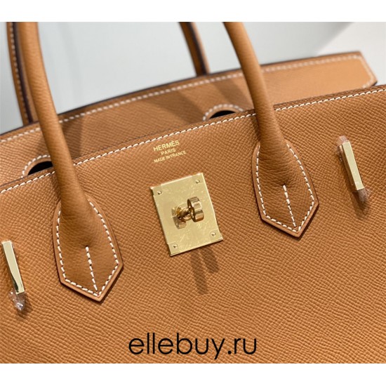 Hermes Hermès Birkin 30 Epsom External Stitching Brown Gold Hardware Hand-Stitched