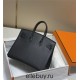 Hermes Hermès Birkin 25 Epsom External Stitching Black Gold Hardware Hand-Stitched