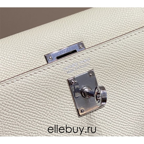 Hermes Hermès Mini Kelly 2 19 Epsom White Gold Hardware Hand-Stitched