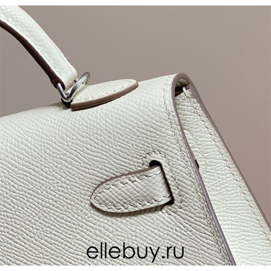 Hermes Hermès Mini Kelly 2 19 Epsom White Gold Hardware Hand-Stitched