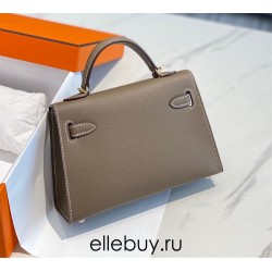 Hermes Hermès Mini Kelly 2 19 Epsom Grey Gold Hardware Hand-Stitched