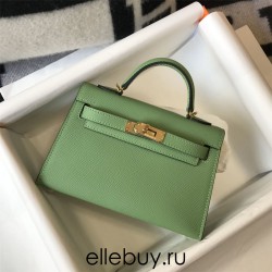 Hermes Hermès Mini Kelly 2 19 Epsom Green Gold Hardware Hand-Stitched