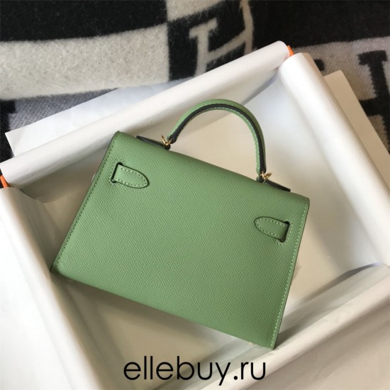 Hermes Hermès Mini Kelly 2 19 Epsom Green Gold Hardware Hand-Stitched