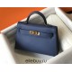 Hermes Hermès Mini Kelly 2 19 Epsom Dark Blue Gold Hardware Hand-Stitched