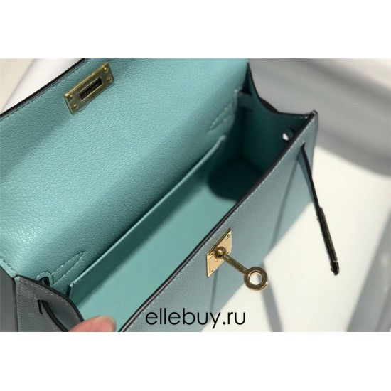 Hermes Hermès Mini Kelly 2 19 Epsom Sky Blue Gold Hardware Hand-Stitched