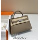 Hermes Hermès Mini Kelly 2 19 Epsom Dark Grey Silver Hardware Hand-Stitched