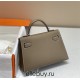 Hermes Hermès Mini Kelly 2 19 Epsom Dark Grey Silver Hardware Hand-Stitched