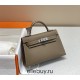 Hermes Hermès Mini Kelly 2 19 Epsom Dark Grey Silver Hardware Hand-Stitched