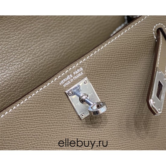 Hermes Hermès Mini Kelly 2 19 Epsom Dark Grey Silver Hardware Hand-Stitched