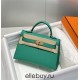 Hermes Hermès Mini Kelly 2 19 Epsom Bright Green Silver Hardware Hand-Stitched