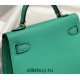 Hermes Hermès Mini Kelly 2 19 Epsom Bright Green Silver Hardware Hand-Stitched