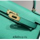 Hermes Hermès Mini Kelly 2 19 Epsom Bright Green Silver Hardware Hand-Stitched