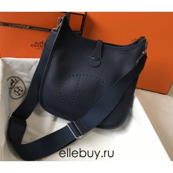 Hermes Hermès Evelyne 29 Togo Black Silver Hardware Hand-Stitched