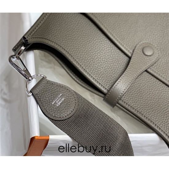 Hermes Hermès Evelyne 29 Togo Dark Grey Silver Hardware Hand-Stitched