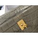 Hermes Hermès Kelly 25 Crocodile Skin Pattern Gold Hardware Grey Hand-Stitched