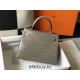 Hermes Hermès Kelly 28 Crocodile Skin Pattern Gold Hardware Grey Hand-Stitched